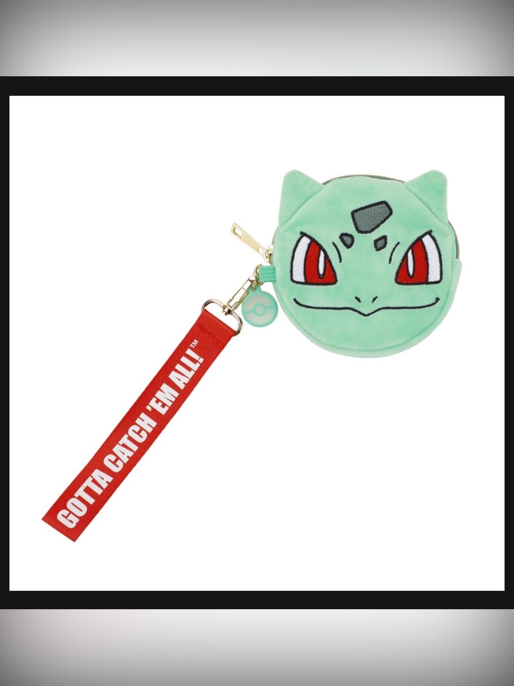 Pokemon Bulbasaur Coin Pouch Plush W/Detachable Strap & Charm BNWT